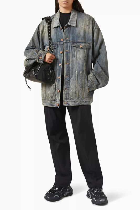 Jaqueta Balenciaga Distressed Jeans