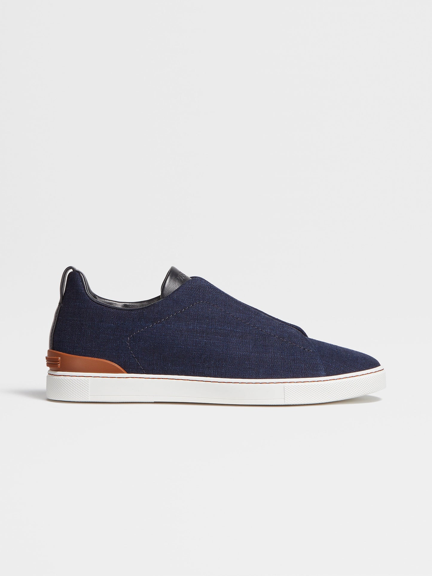 Tênis Casual Zegna Blue Cotton Denim Triple Stitch Sneakers