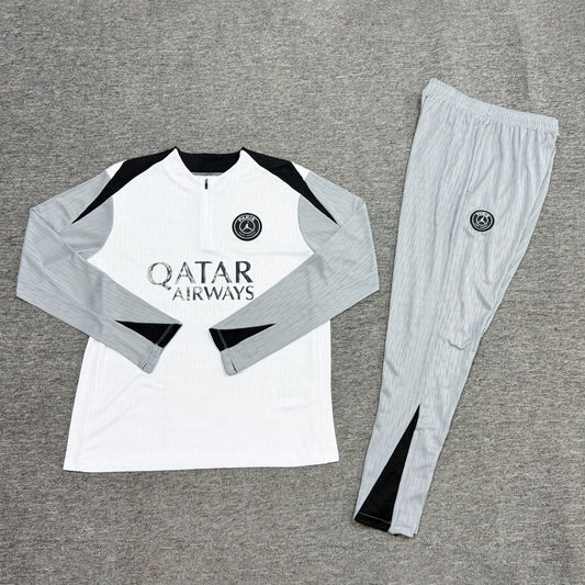 Conjunto de Treino Paris Saint-Germain (PSG) x Jordan - Edição Branca e Cinza