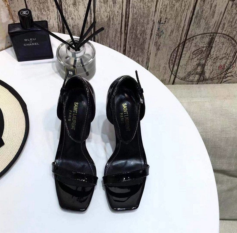 Saint Laurent Opyum Sandal Black and Black