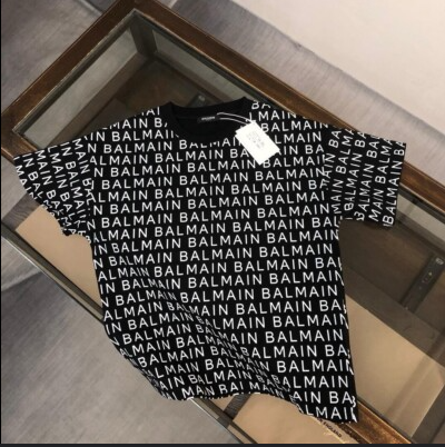 Camiseta Balmain T Shirt Logo Front Back