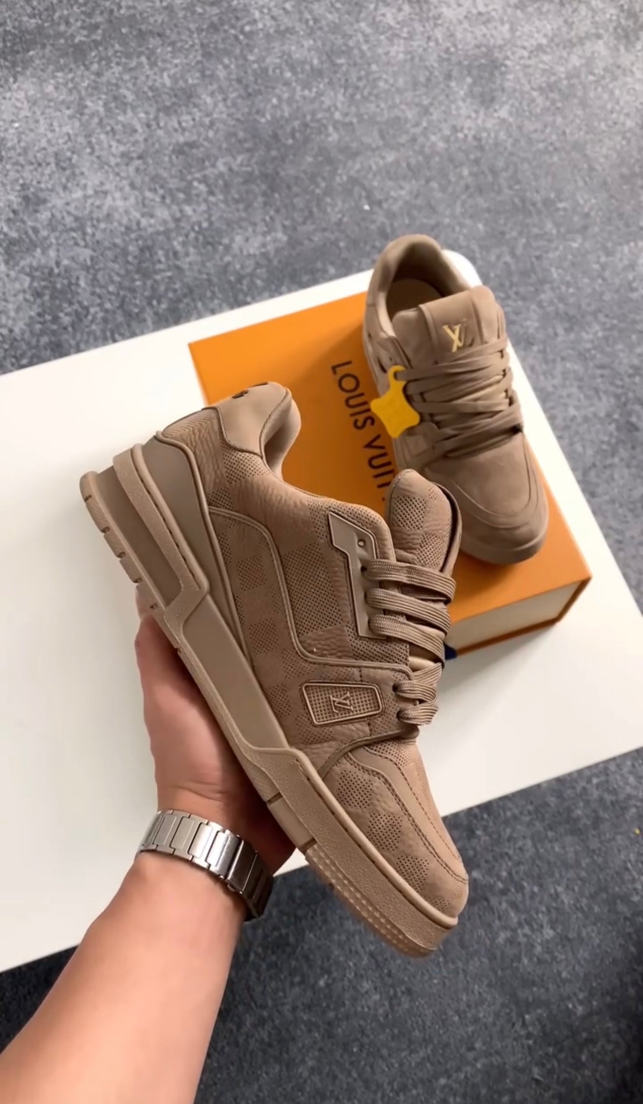 LV Trainer Couro Búfalo Brown