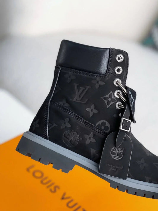 Louis Vuitton LV x Timberland 6-Inch All Black Leather Boot