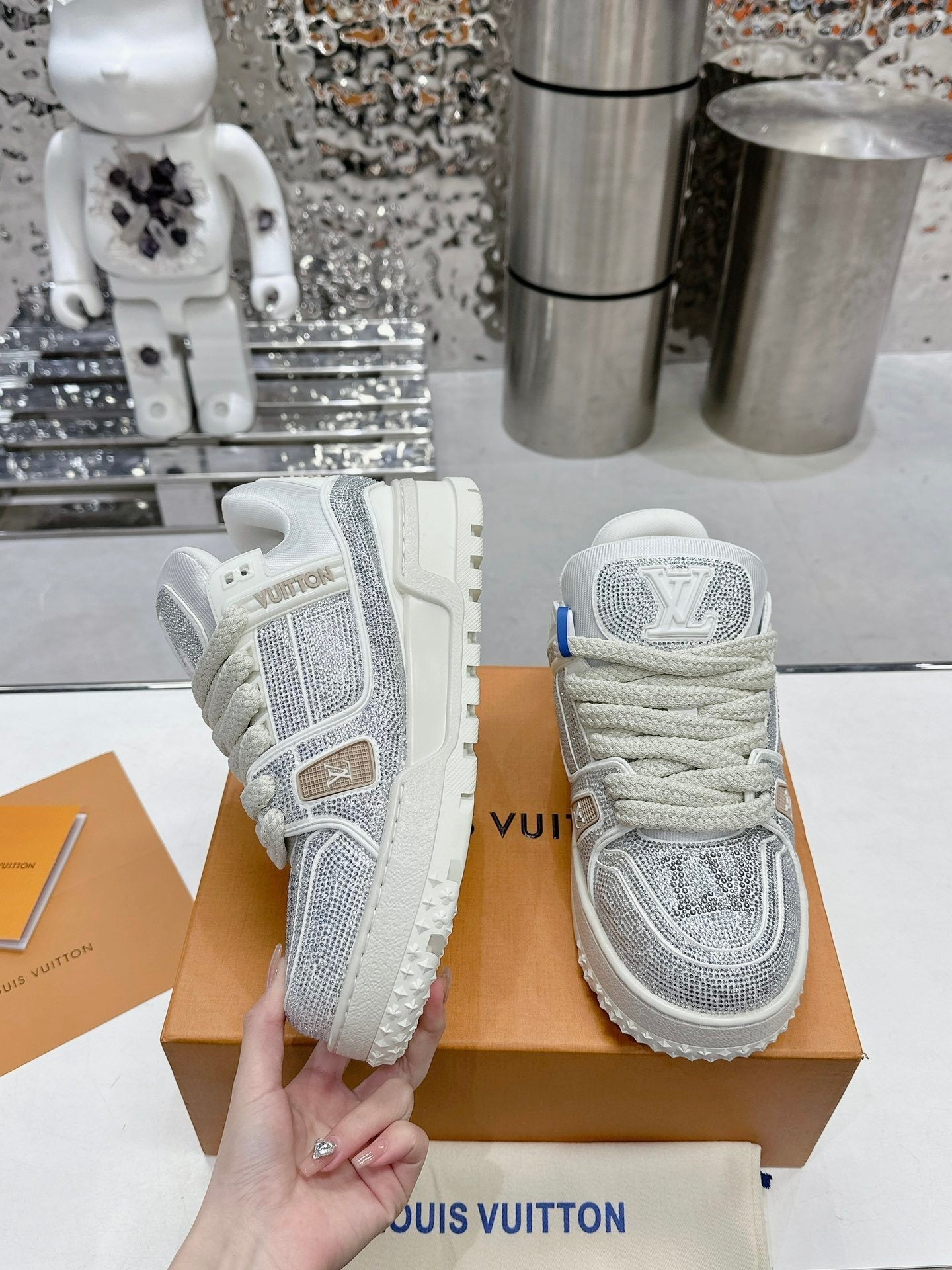Trainer Maxi White Crystals