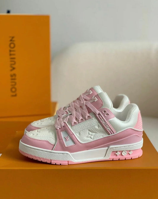 Trainer Monogram Denim White Pink