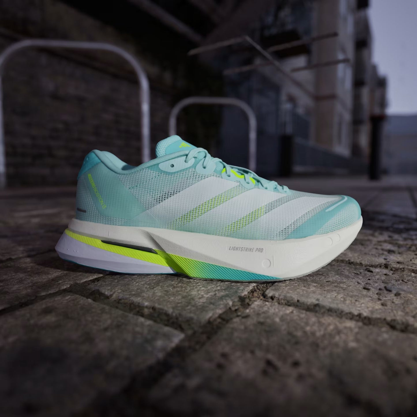 Tênis Adidas Adizero Boston 13 Semi Flash Aqua / Zero Metalic / Lucid Lemon