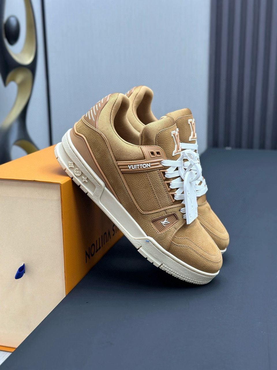 Tenis Louis Vuitton Trainer Low Beige