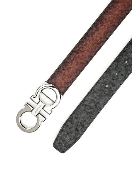 Cinto Ferragamo Gancini Brown Transparent