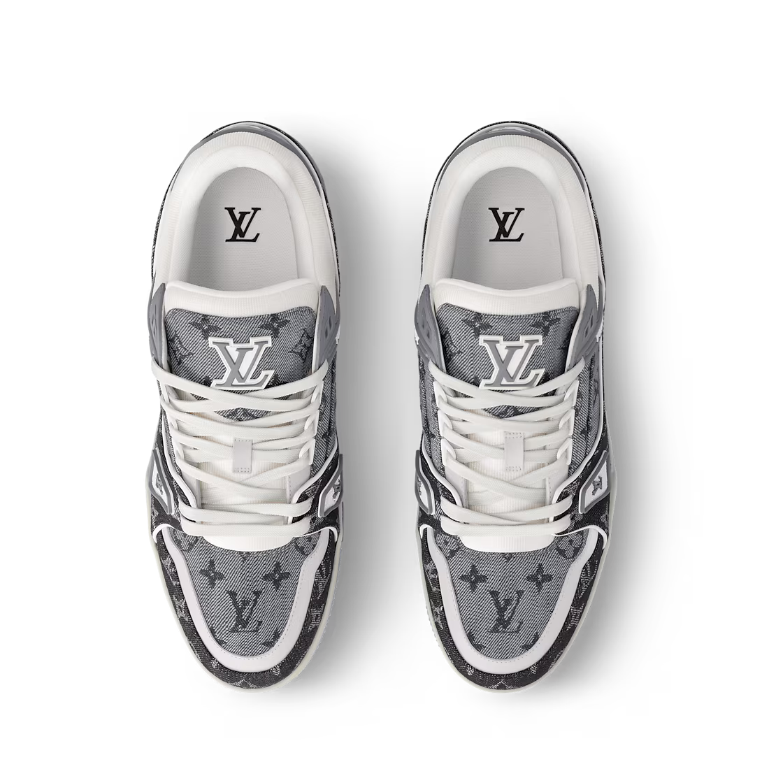 Louis Vuitton LV Trainer Grey Monogram Denim White