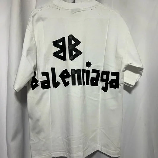 Camiseta Balenciaga Two BB White Black