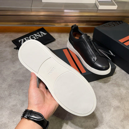 Tênis Zegna Triple Stitch Sneakers SecondSkin Black