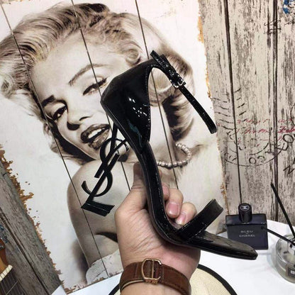 Saint Laurent Opyum Sandal Black and Black