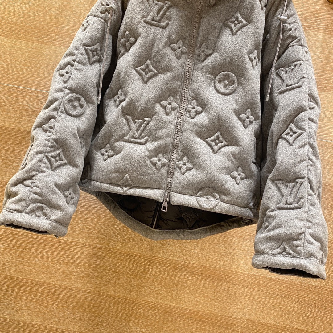Jaqueta Louis Vuitton Grey Monogram Boyhood Puffer