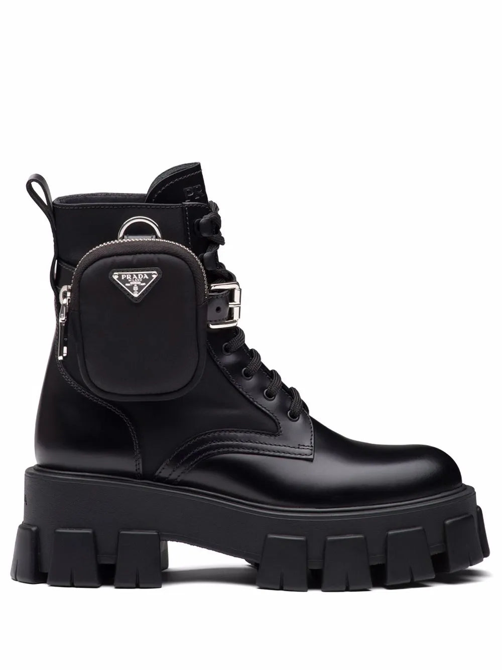 Prada Bota Monolith de couro Black
