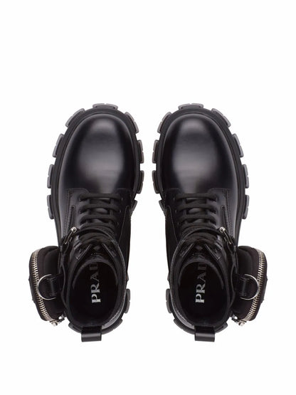Prada Bota Monolith de couro Black