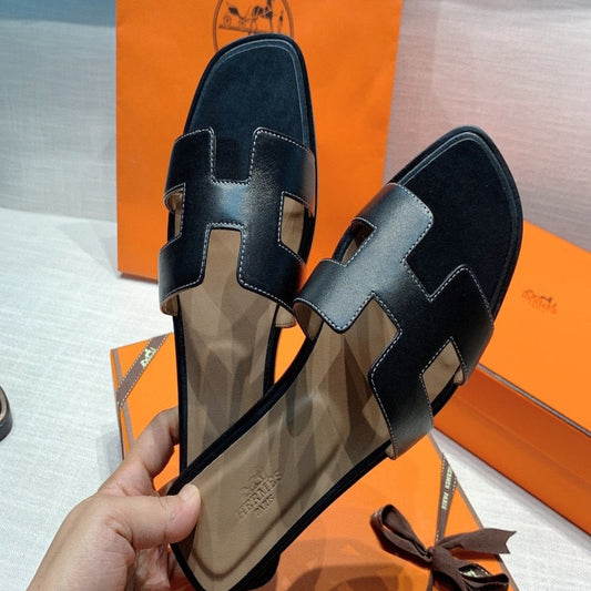 Hermes Oran Sandal Nior Box Calfskin Leather