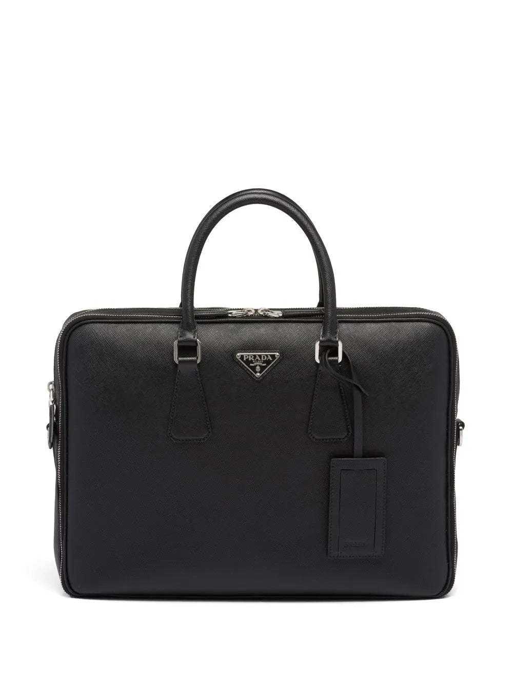 Prada Saffiano Leather Briefcase Black