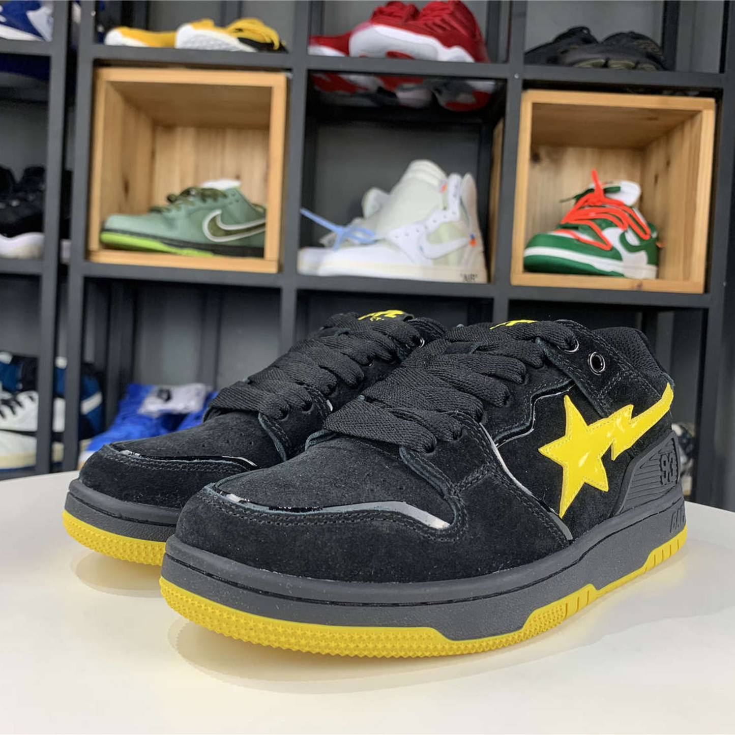 A Bathing Ape Sk8 Sta "Black Electric Yellow"