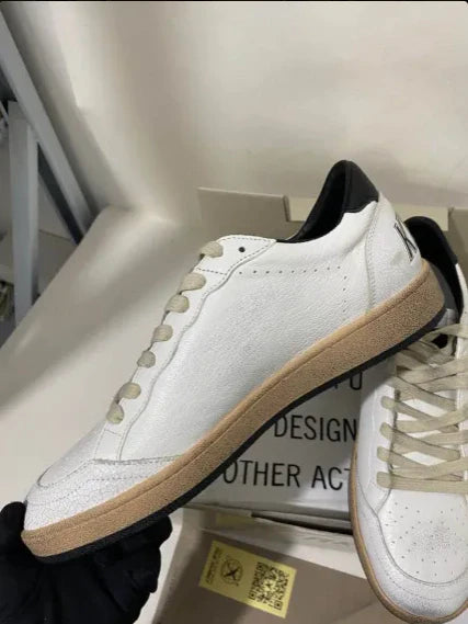 Golden Goose Ball-Star Low White Nappa Black Star