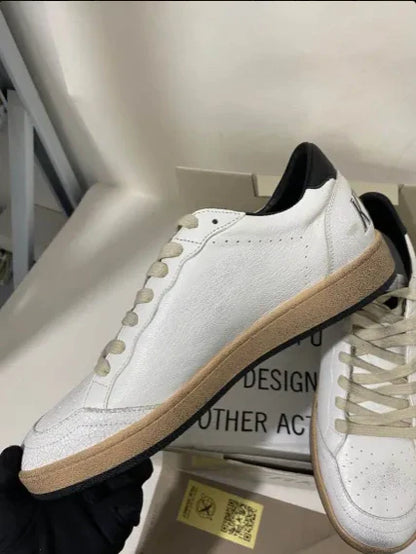 Golden Goose Ball-Star Low White Nappa Black Star