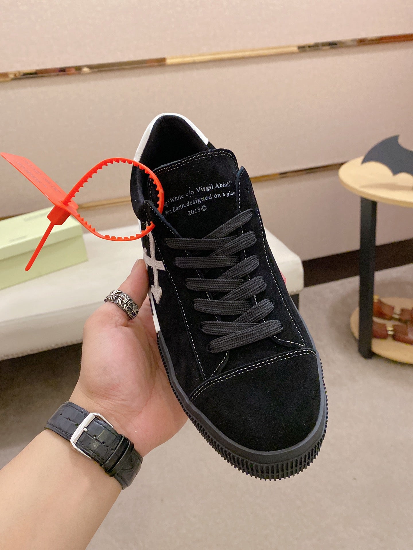 Off-White Vulcanized Black Low Top Sneakers