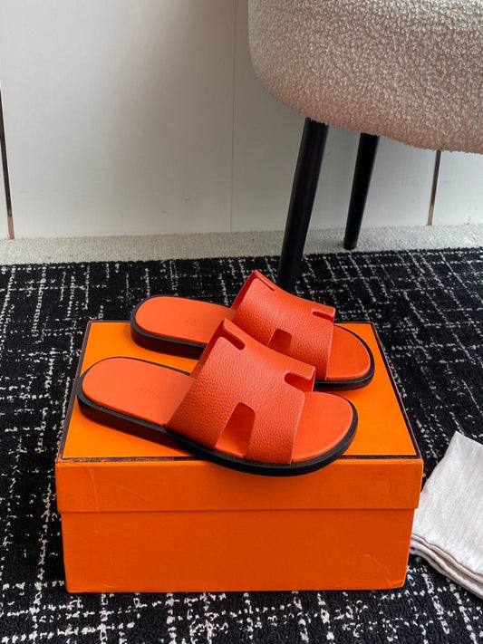 Hermes Izmir Sandal Marine Orange Epsom Leather