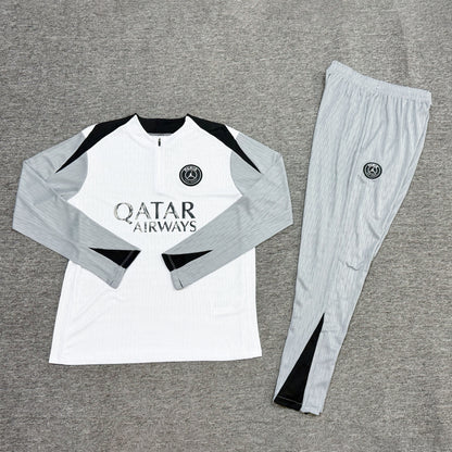 Conjunto de Treino Paris Saint-Germain (PSG) x Jordan - Edição Branca e Cinza
