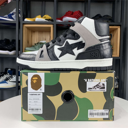 A Bathing Ape Bape Sta "93 Hi Black Light Grey"