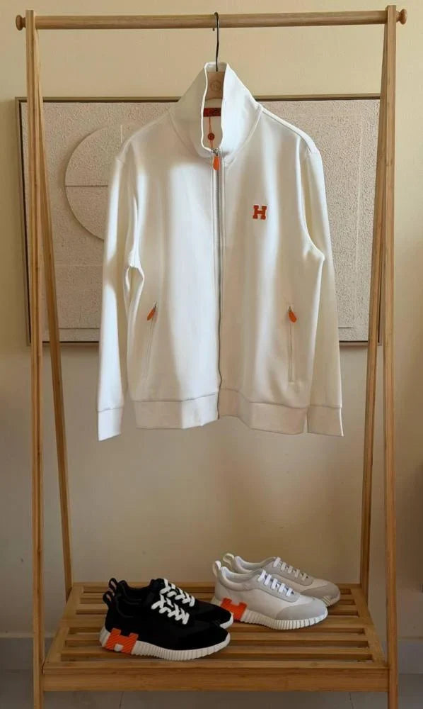 Conjunto Hermès Jacket Simbolo White Orange
