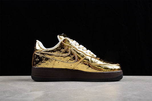 Louis Vuitton x Nike Air Force 1 Low Metallic Gold