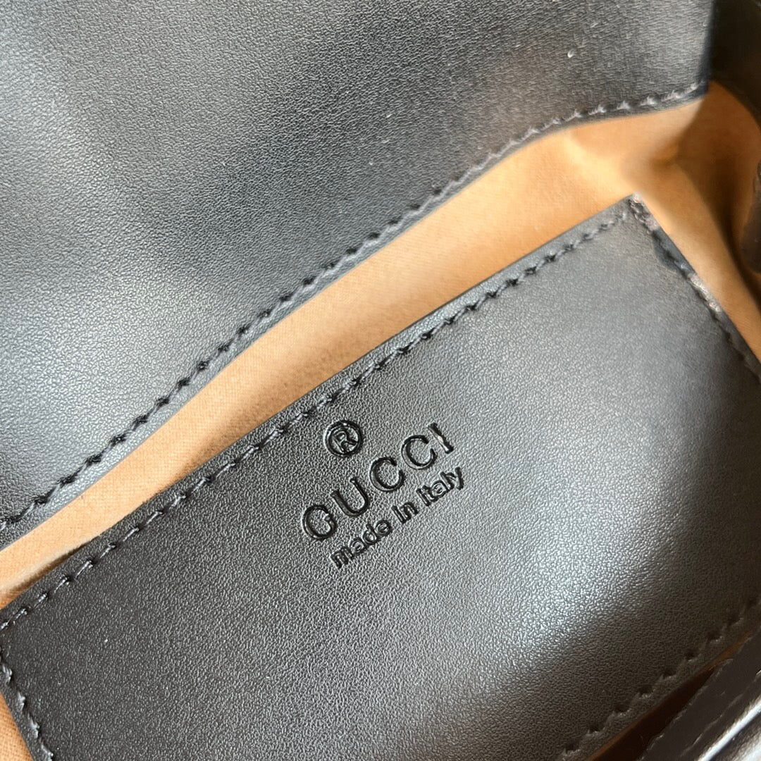 Gucci GG Marmont Mini Shoulder Bag Matelasse Chevron Black
