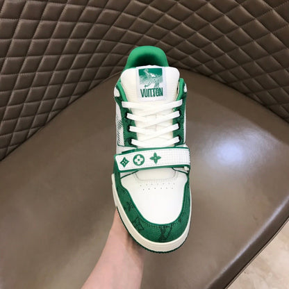 Tenis LV Trainer Velcro Green Monogram Denim