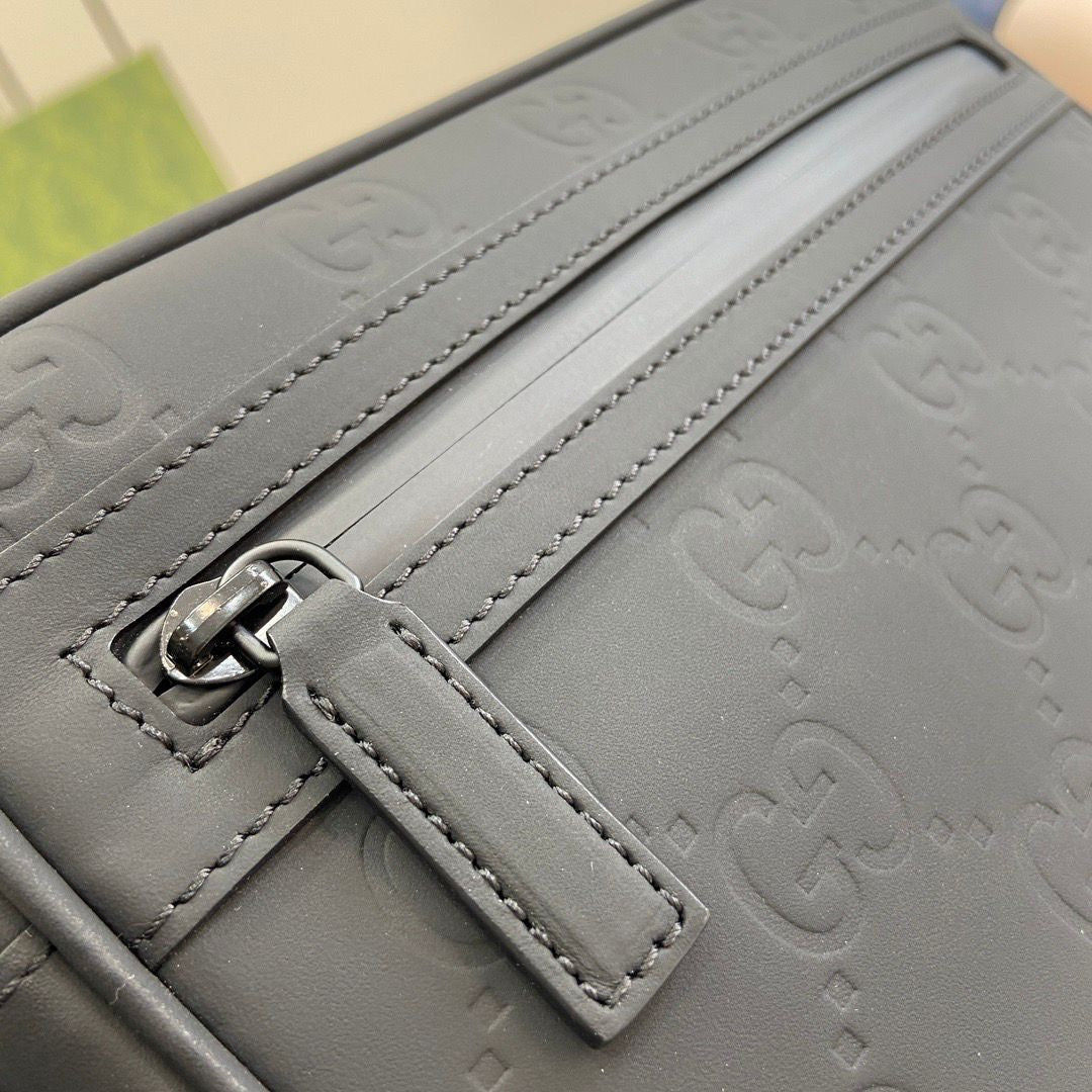 Bag Gucci GG Rubber Effect Crossbody Bag Black