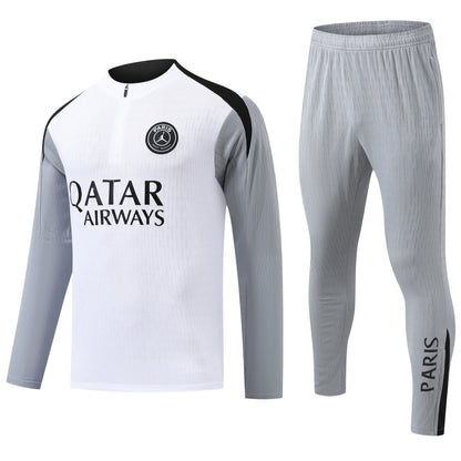 Conjunto de Treino Paris Saint-Germain (PSG) x Jordan - Edição Branca e Cinza