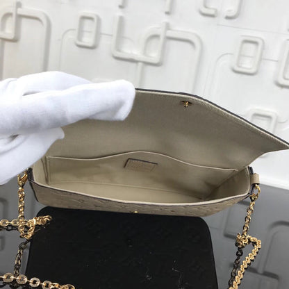 Bolsa Lv Felicie Monograma Empreinte Tourterelle