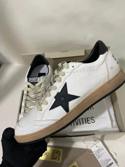 Golden Goose Ball-Star Low White Nappa Black Star