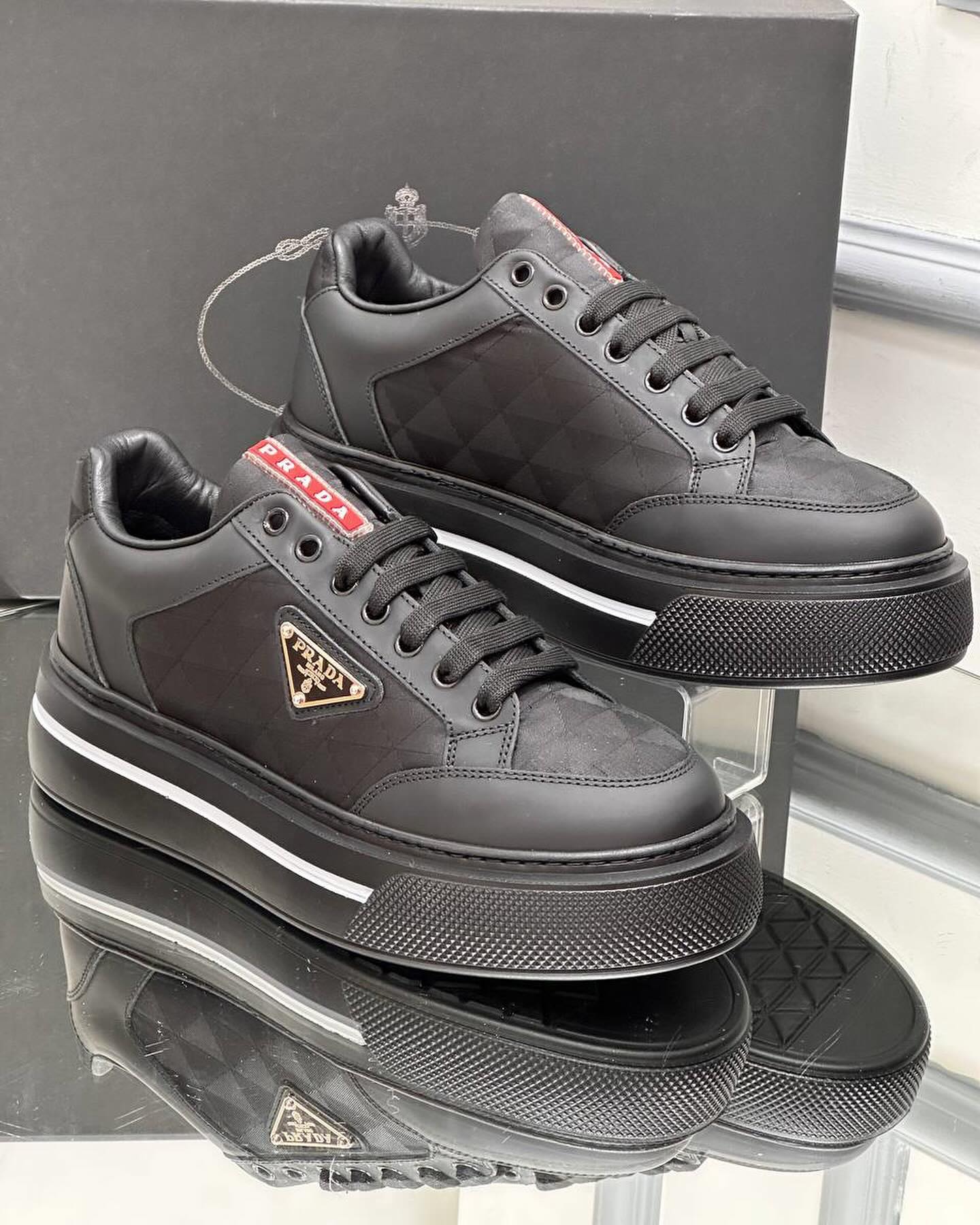 Tênis Prada Low Top Black Monogram