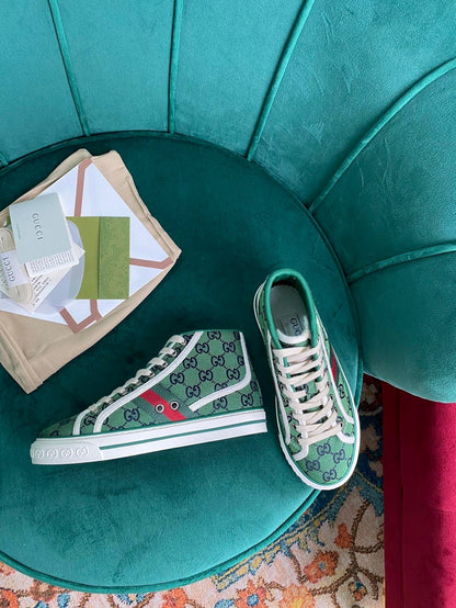 Gucci Tennis 1977 GG Multicolor high-top Green