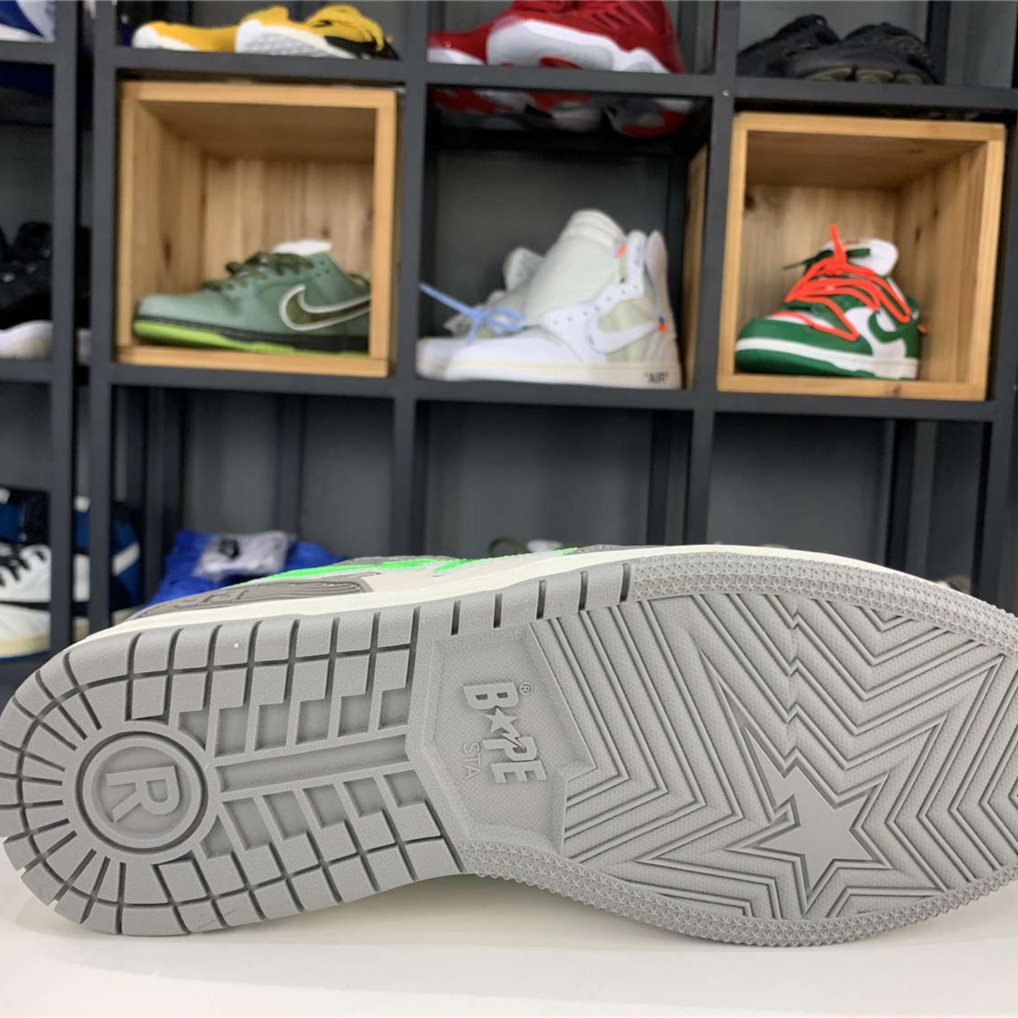 A Bathing Ape Bape SK8 Sta "Grey Green"