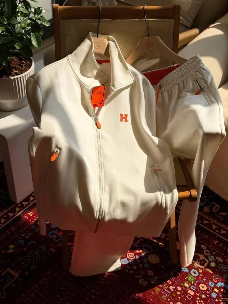 Conjunto Hermès Jacket Simbolo White Orange