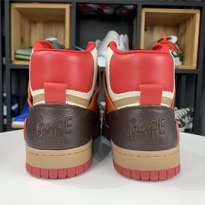 A Bathing Ape Bape Sta "93 Hi Red Orange Light Sand"