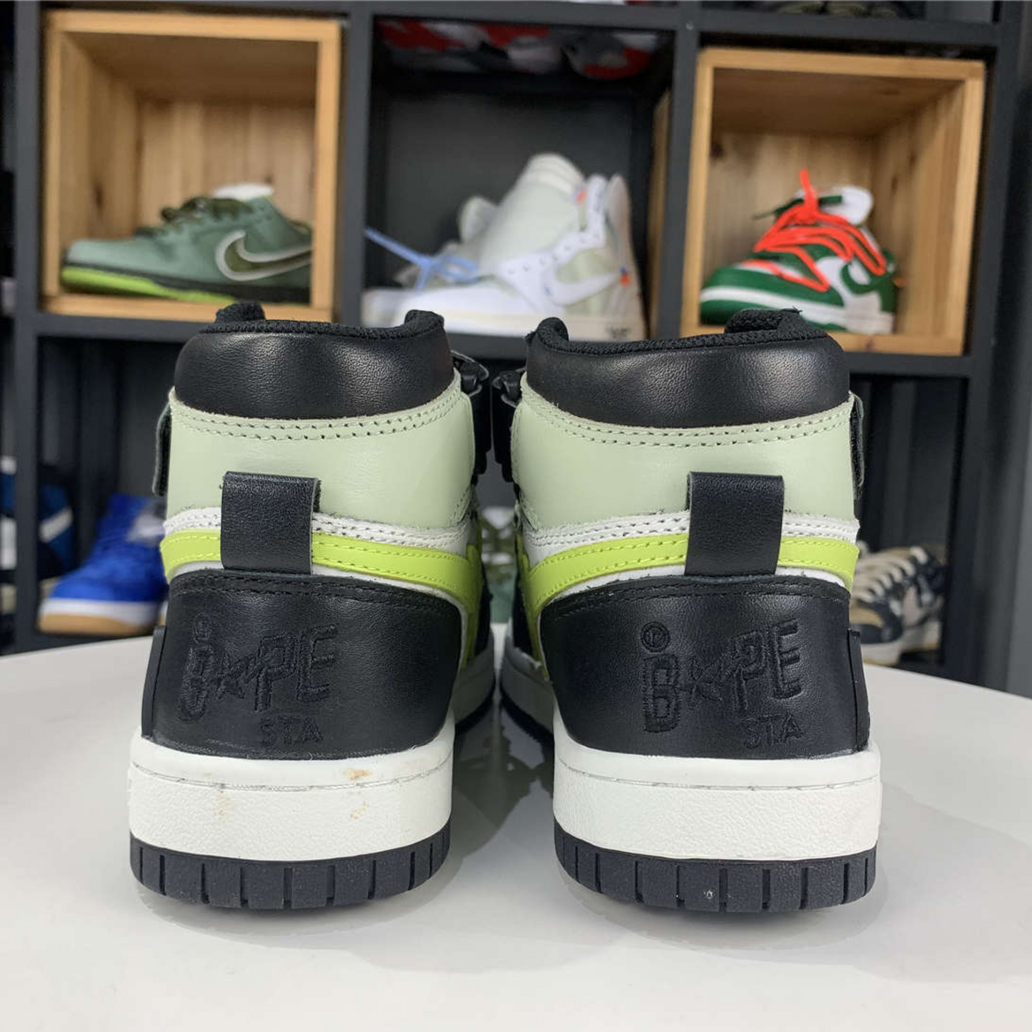 A Bathing Ape Block Sta High "Black Lime"