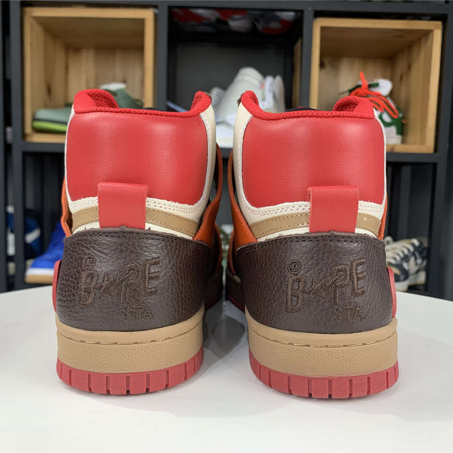 A Bathing Ape Bape Sta "93 Hi Red Orange Light Sand"