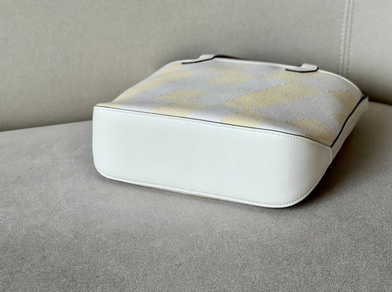 Bolsa Hermès Cabas H Biais 27 White Yellow