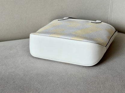 Bolsa Hermès Cabas H Biais 27 White Yellow