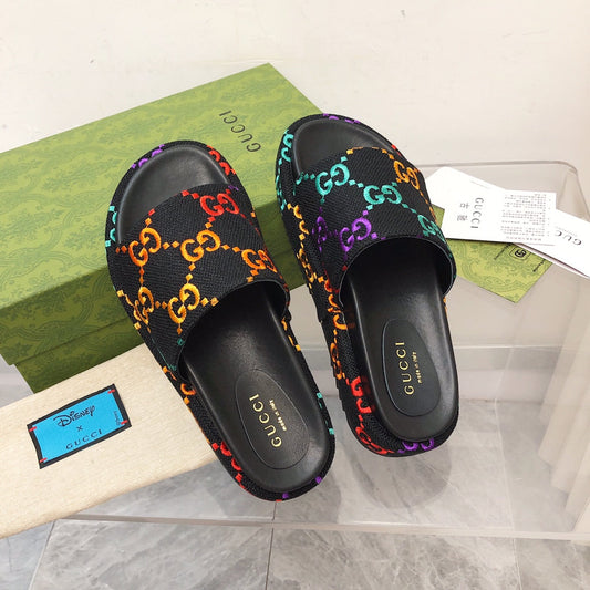 Chinelo Gucci Slipper Preto Multicolor