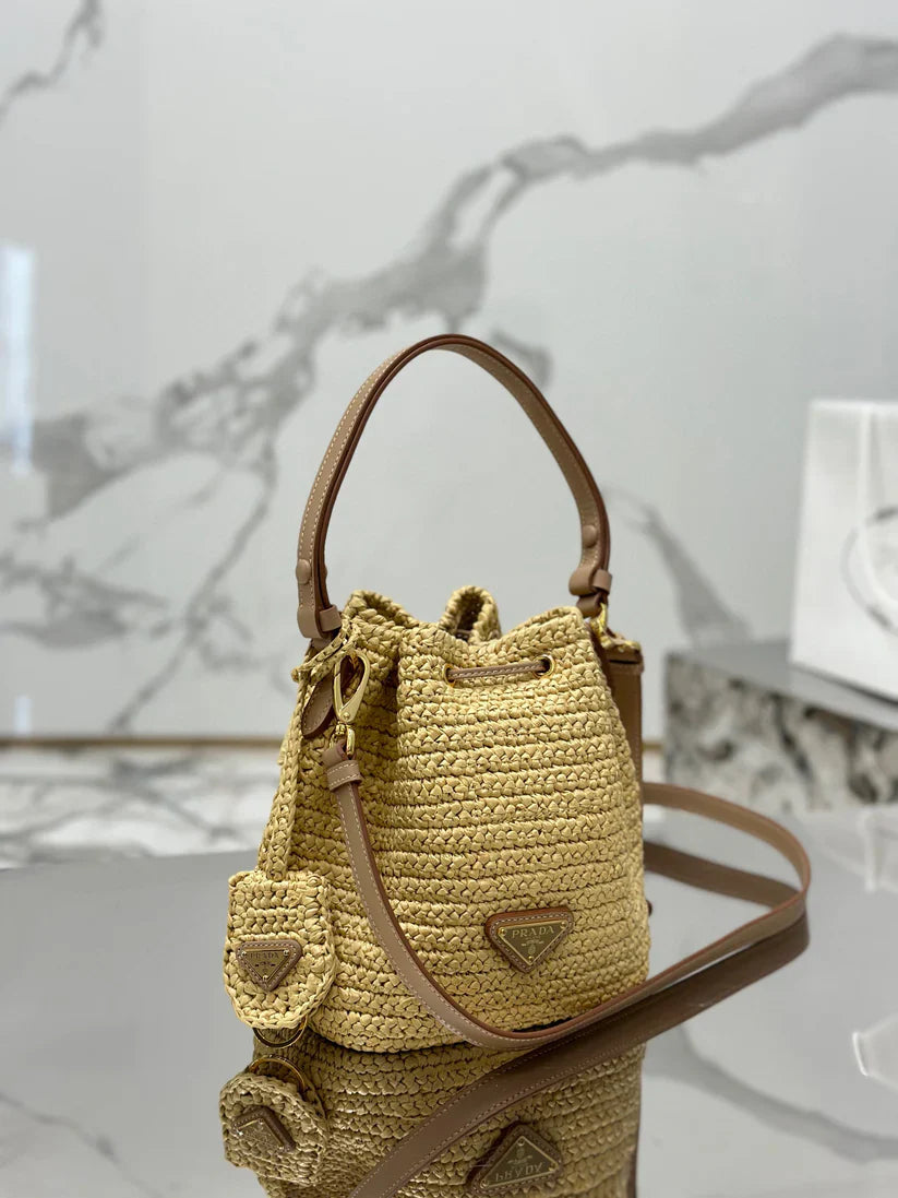 Bolsa Prada Crochet Mini Bucket Bag