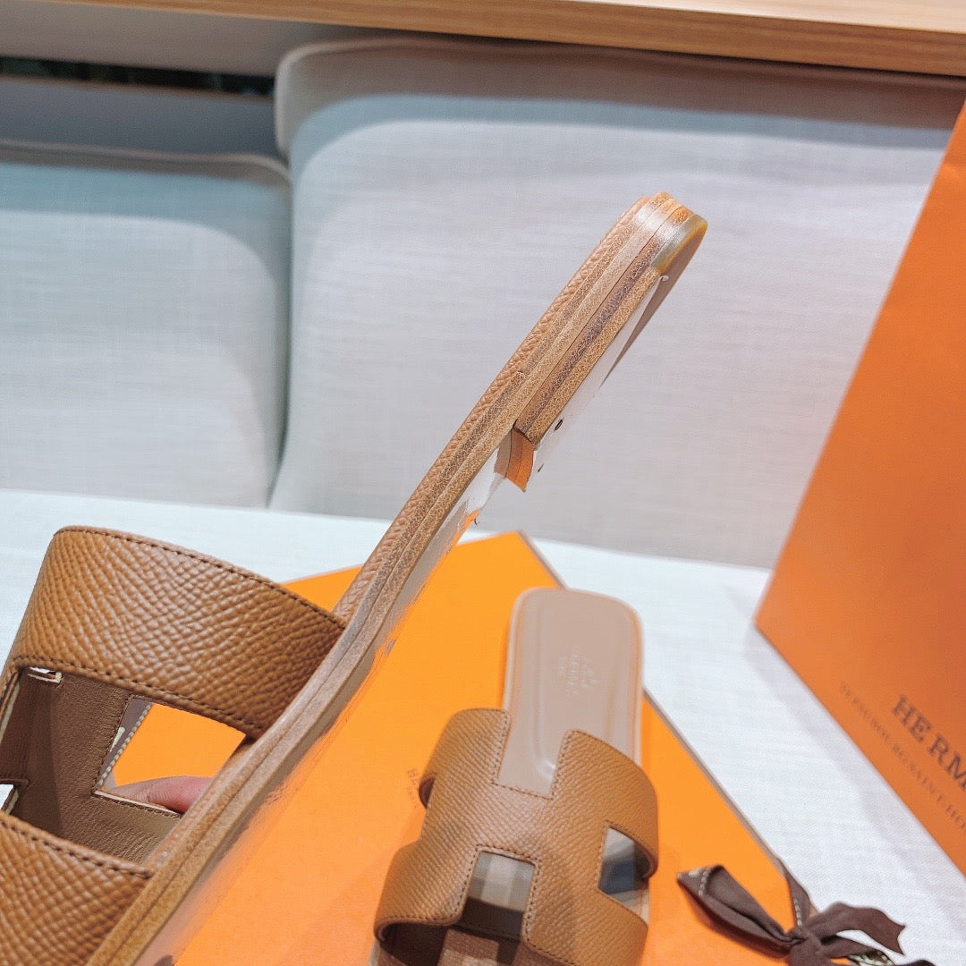 Hermes Oran Sandal Gold Box Calfskin Leathe