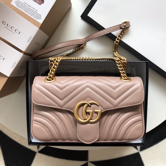 Gucci GG Marmont Small Matelasse Bag Nude