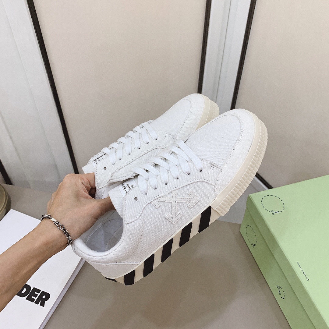 Off-White Vulcanized White Low Top Sneakers canvas